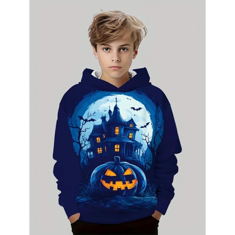 Herbst 3D Halloween Bedruckte Hoodies Modische Lässige Sport Langarm Kinder Jungen Kapuzen-Sweatshirts