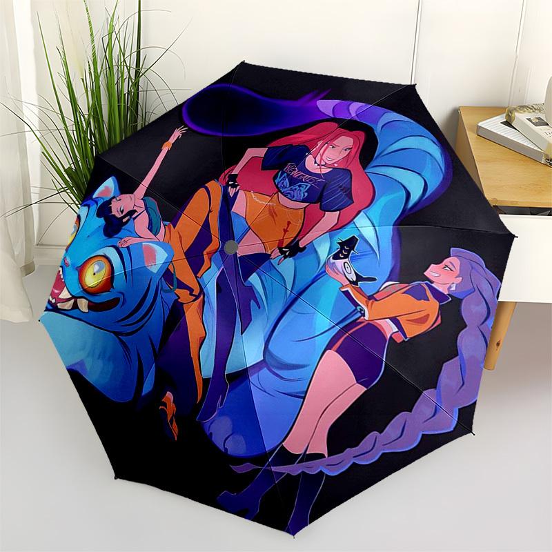 

1pc Outdoor Umbrella with Steven Universe Characters - Automatic Opening/Closing, Portable 3-Fold Design, 8-Rib Frame - Perfect Gift for Fans, Tr