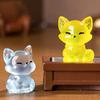 5Pcs Creative Cute Luminous Fox Animal Ornament Cartoon Mini Room Ornament Accessories Kawaii Desktop Resin Ornament Gifts
