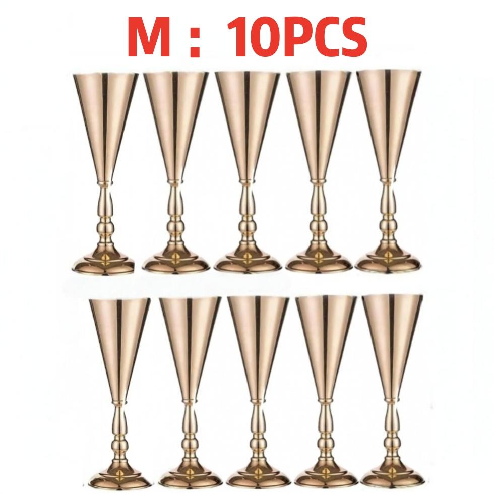 Gold Metal Trumpet Vase Stand Cone Flower Holder for Wedding Table Centerpiece, Party & Home Decor 3 Sizes Choose