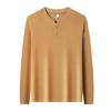 Spring Autumn Stand Collar Casual Fashion Bottomed T-shirt Male Long Sleeve Solid Color Tee Pullover Top Men