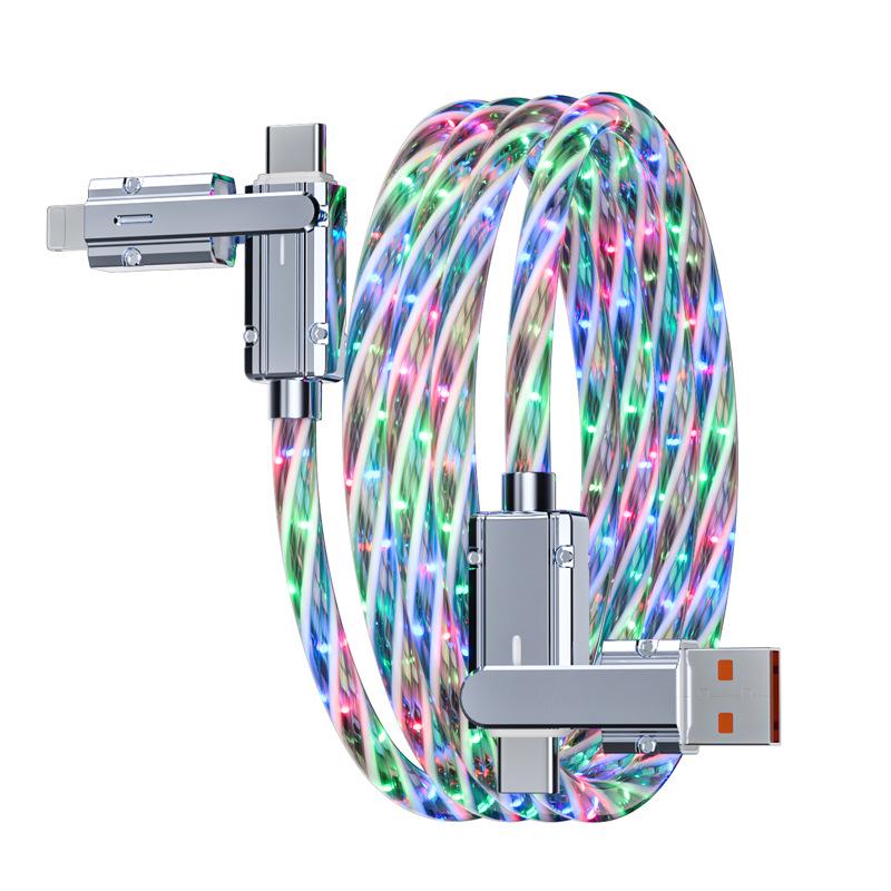 Two-to-Two Fast Charging, Four-in-One Luminous Data Cable