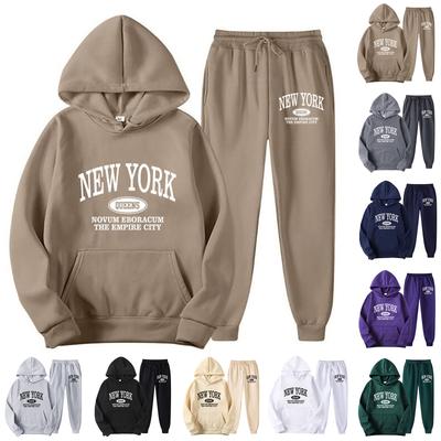 Men's   Fashion  Leisure  Sports  Hooded  Sood  Hoodie  Trousers  Set