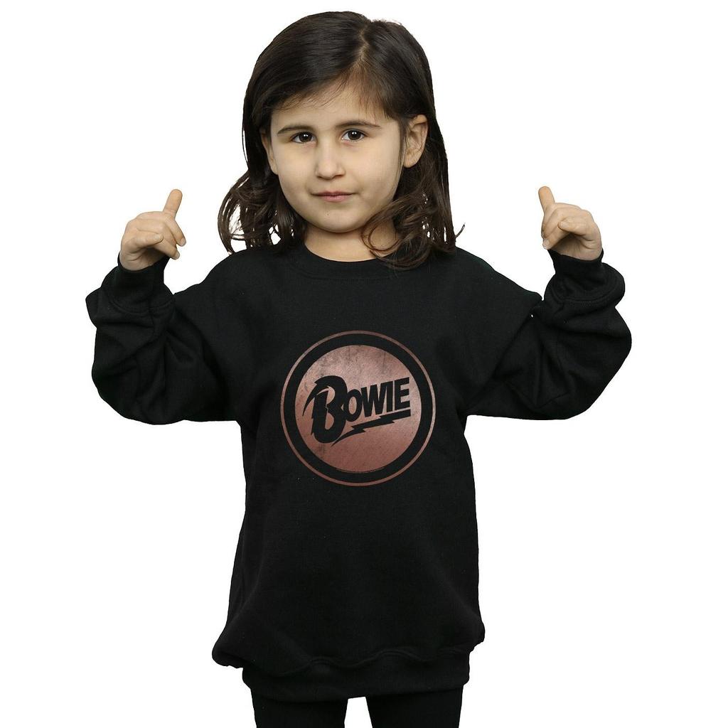David Bowie Girls Rose Gold Circle Sweatshirt
