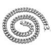 6-18mm Heavy Women Mens Miami Cuban Link Chain Silvery Stainless Steel Necklace