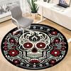 1pc Sugar Skull Day of the Dead Office Round Area Rug, Under Office Chairs Bedroom Living Room Home Decor, Room Deco, Available In Various Sizes