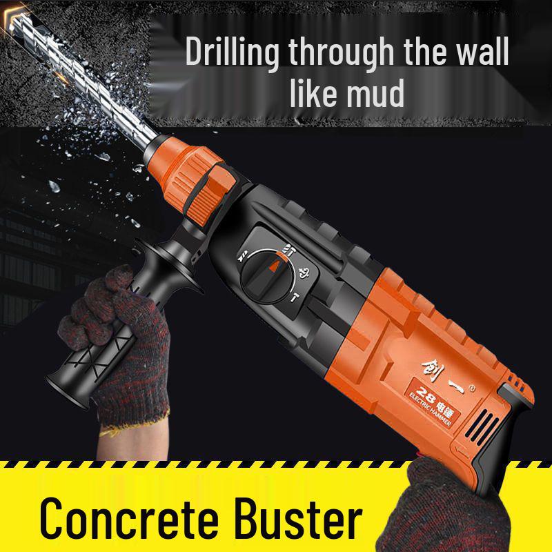 Compact High-Power Electric Impact Drill: Lightweight Dual-Use Hammer for Home & Industrial Use