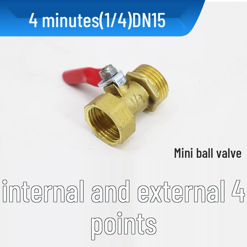 Pneumatic 4-Point Copper Ball Valve Switch for Air Compressor and Water Pipe, Internal/External Thread