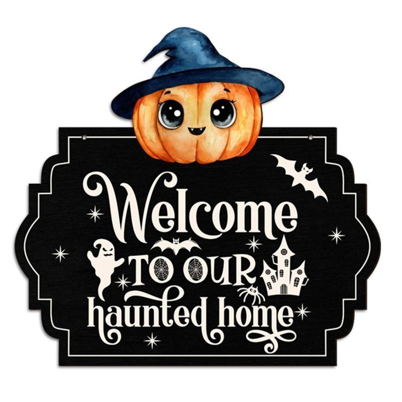 652F Halloween Hanging Ornaments Sign with Rope Hook for Festival Party Door