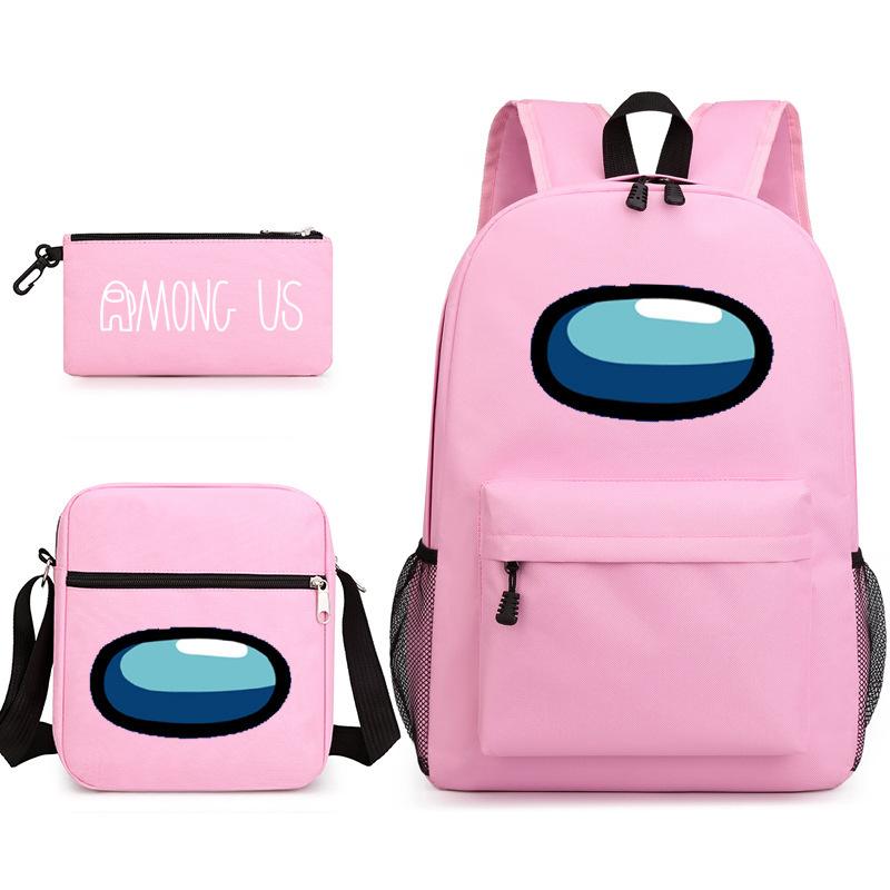 The Game Is Among Us Space Werewolf Student School Bag Backpack Small Shoulder Bag Pencil Case one size fits all розовый