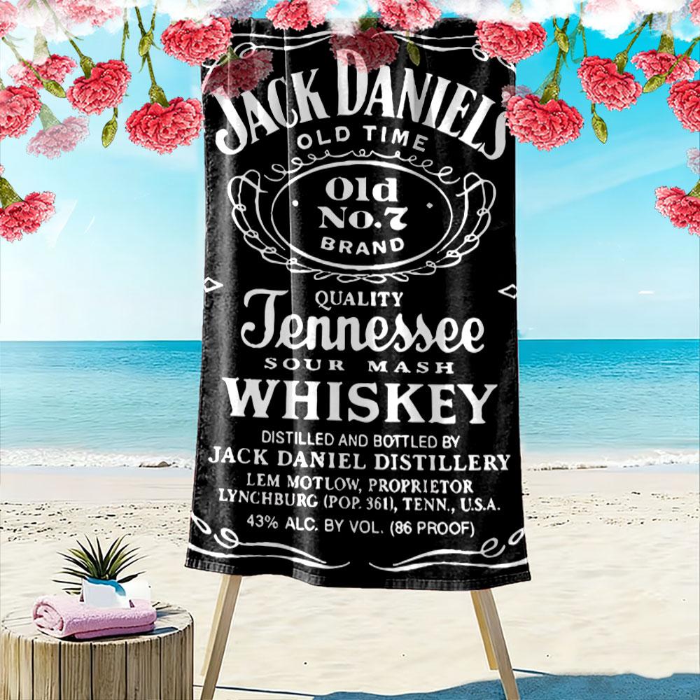 Dizajn Jack Daniel's Whiskey Nevyhnutná plážová osuška na cestovanie k moru 70cmx140cm(27x55inch) gray