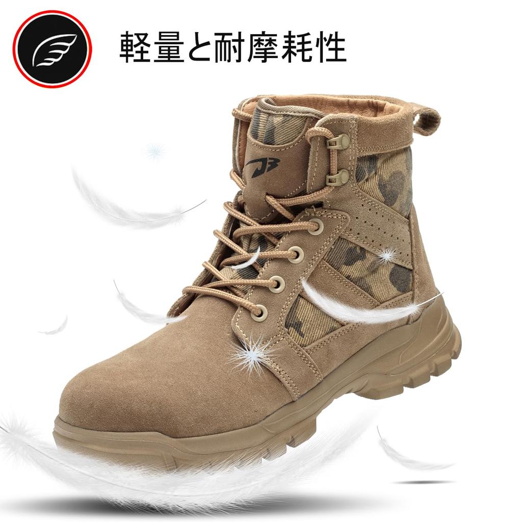 COOU Safety Shoes for Men and Breathable Work Boots with Thick Soles and Steel Toe Caps for and Construction Size Women, High-Top, Non-Slip,