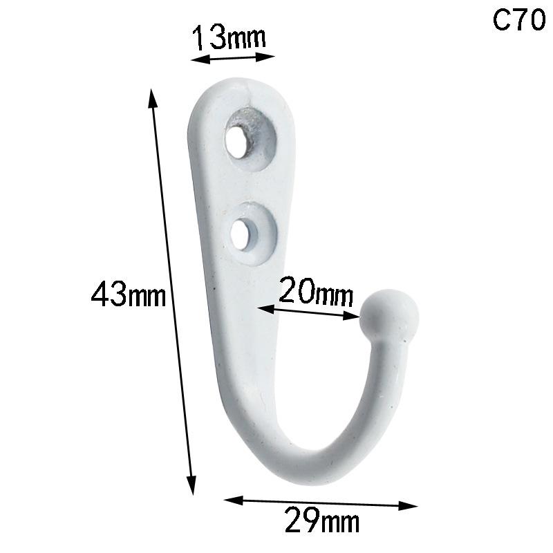 Antique Black Zinc Alloy Double-Hole Coat Hook 43x29