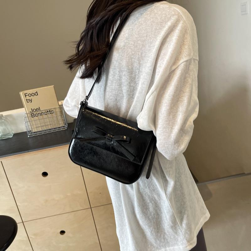 Texture Fashion Shoulder Women's Bag New Spring and Summer Fashion Small Square Bag Bow Shoulder Bag Tide