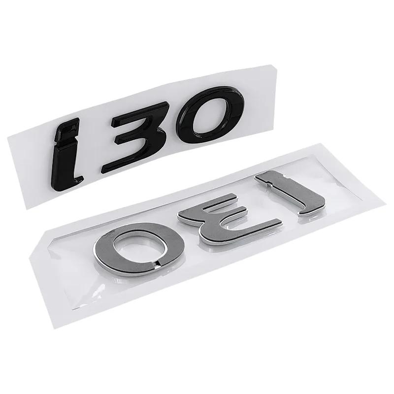 CMQW3 3d Abs Chrome Black Logo I30 Emblem Letters Nameplate Sticker Car Trunk Badge For Hyundai I30 Sticker Accessories