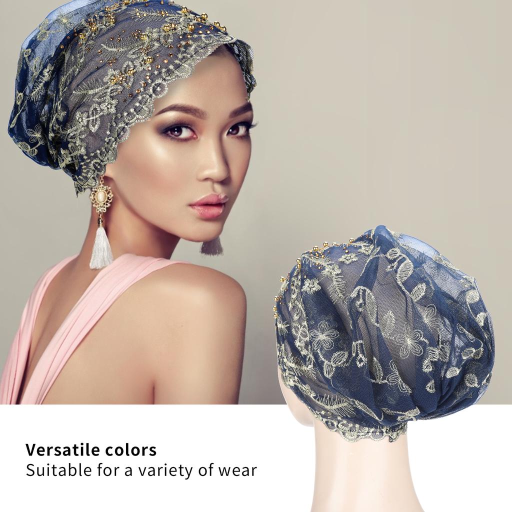 Turban Head Wraps Stylish Elegant Embroidered European Retro Hat for Women