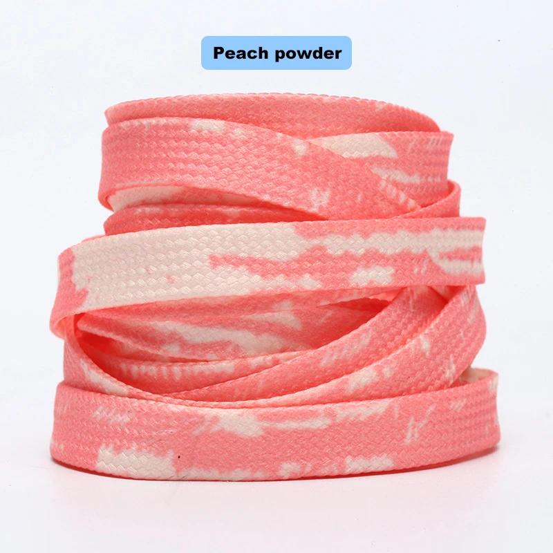 Colorful Tie-dye Flat Shoelaces Fashion AF1/AJ Sports Shoelace Stars Moon Shoelaces for Sneakers Casual Canvas Shoes 0.8CM Width
