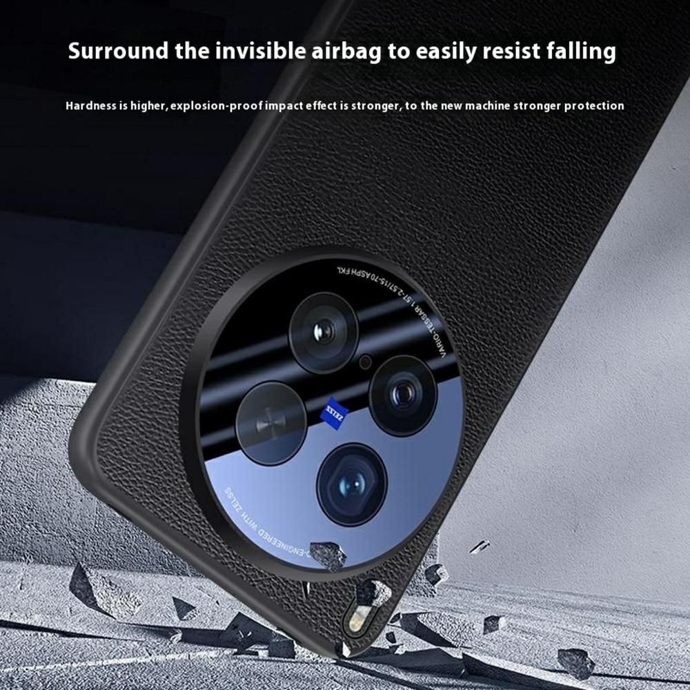For Vivo X200 Ultra 5G Case Leather+Silicone Airbag Phone Cover with Lens All-Inclusive Protection