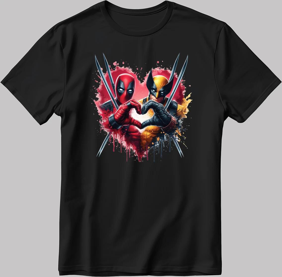Wolverine-Deadpool Marvel Avengers Short Sleeve White-Black Men s / Women s N621 XL