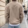 Men's V-Neck Knit Wool Sweater, Color Look Pullover for Fall Casual Wear