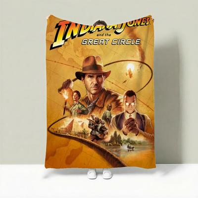 Movie I-Indiana Jones Throw Lightweight 240g Flannel Blanket Soft Skin-friendly for Summer Cooling