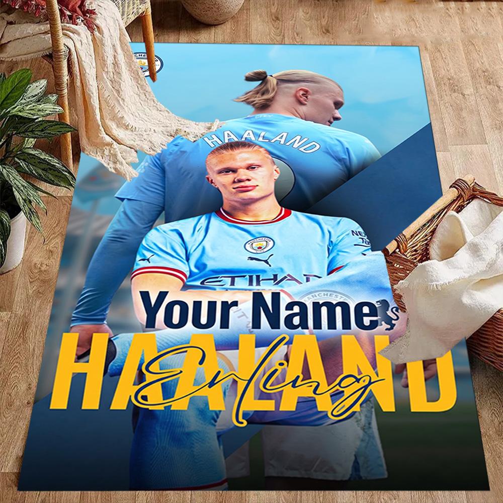 Haaland (86) Customizable Name Floor Rug Office Rug Perfect for Decorate Room Study Room Playrooms Balcony Antislip Carpet Office Home Decor