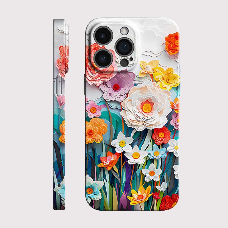 Colorful Flower Glossy Film Hard PC Phone Case for Google Pixel 7 7a 8 8a 9 9a Pro XL 5G