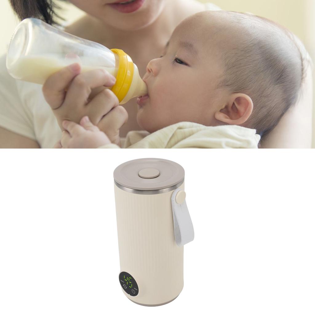 Tragbarer Milchwärmer und Mixer, Elektrischer Milchschaumer, Schnelles Aufheizen, Automatische Abschaltung, Integrierter rotierender Rührer, für Kaffee-Milch, Kabellos, 400 ml, Warm