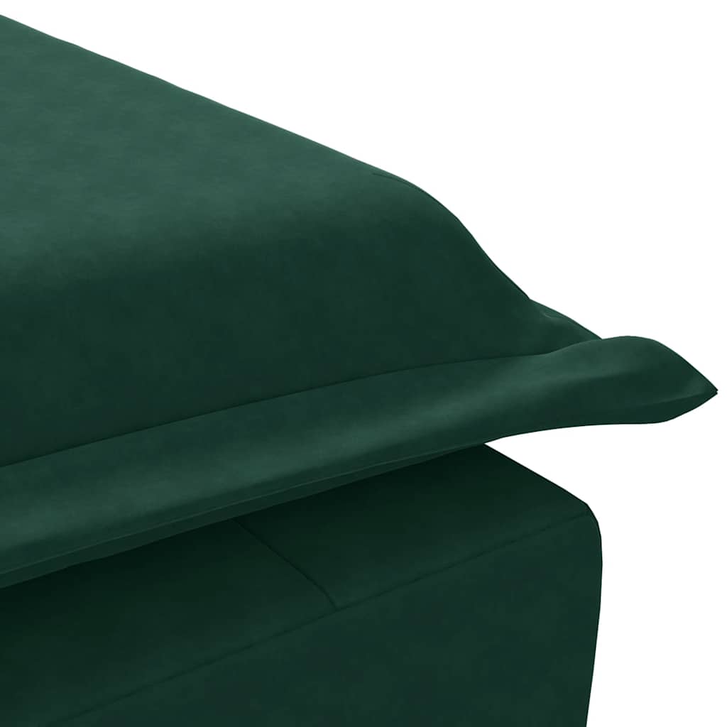 Massage Chaise Lounge with Neck Roll Dark Green Velvet