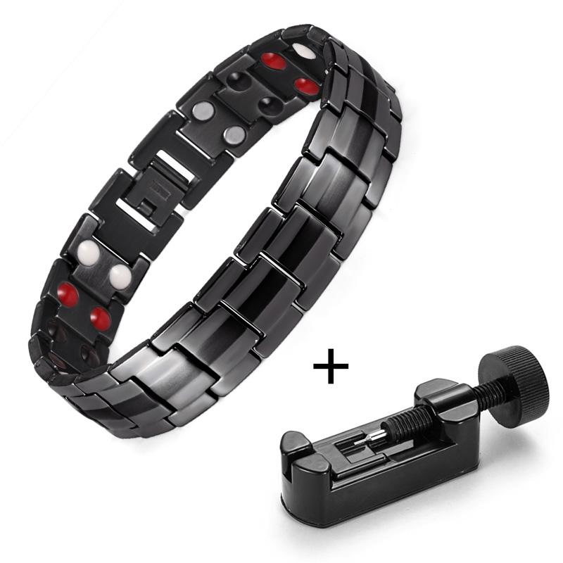 Fashion Jewelry Healing FIR Magnetic Bracelets Titanium Bio Energy Bracelet for Men Blood Pressure Accessory Wristband