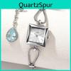 Silver Quartz Watch For Women With Waterproof Function And Square Dial