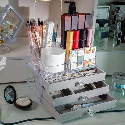 Acrylic Flannel Jewelry Storage Box with Drawer - Anti-Oxidation for Earrings & Necklaces