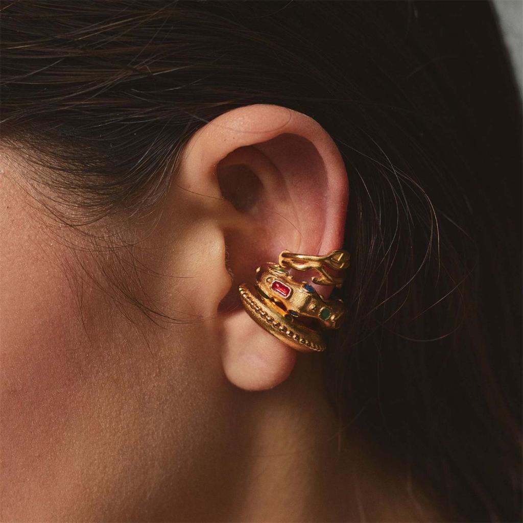 Fashionable Design, Colorful Circular Ear Clip Earrings, Copper Material, Gold-plated and Color Preserving