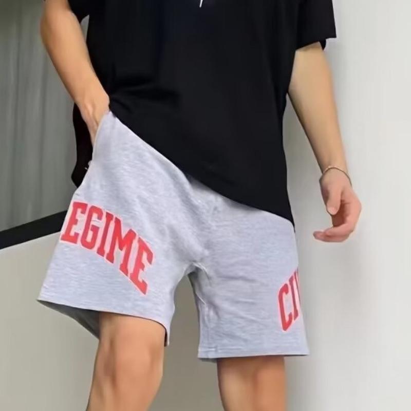 Американские модные брендовые шорты, мужские летние свободные повседневные брюки с пятью точками M серый