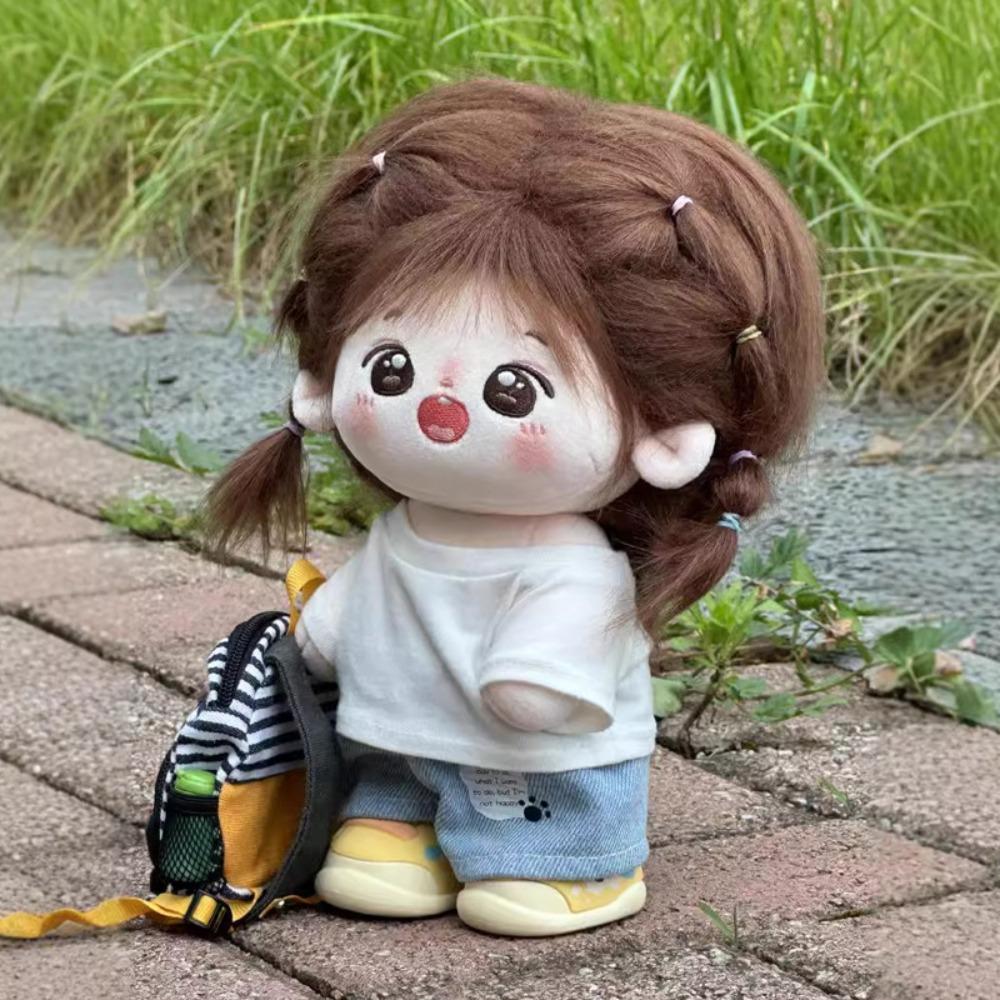 1 set Jeans 20cm Cotton Doll Clothes White T-shirt No Attribute Doll Clothes  Children's Gift