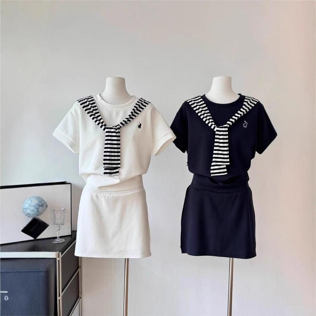 Korean Style Casual Sporty Women's Summer Three-Piece Outfit - Loose Pony Shawl Set