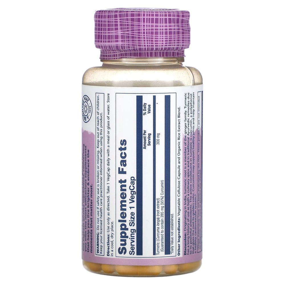 Solaray Turmeric Root Extract 300mg Veggie Capsules 60 Count