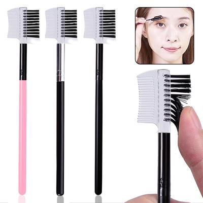 Doppelköpfiger Augenbrauenpinsel, Wimpernkamm, Augenbrauen-Wimpernformer, Augenbrauenpinsel zur Pflege der Augenbrauen, wiederverwendbares Make-up-Tool