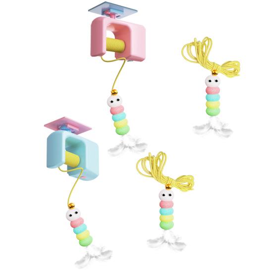 Retractable Cat Teaser Door Hanging Toy Kit Interactive Boredom Buster Self-Entertainment Toys for Kittens