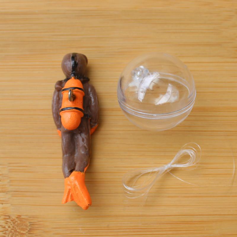 1Pc New Resin Floating Diver Fish Tank Floating Decoration Under Ornament Underwater Set Underwater World Small Floating Ball