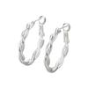 Minimalist Double Strand Twisted Rope Hoop Earrings Chic Cold Fashionable Versatile Daily Commute Jewelry