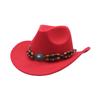 European and American New Western Cowboy Hat Woolen Jazz Top Hat Men and Women's Ethnic Style Big Eaves Hat Autumn and Winter Felt Hat