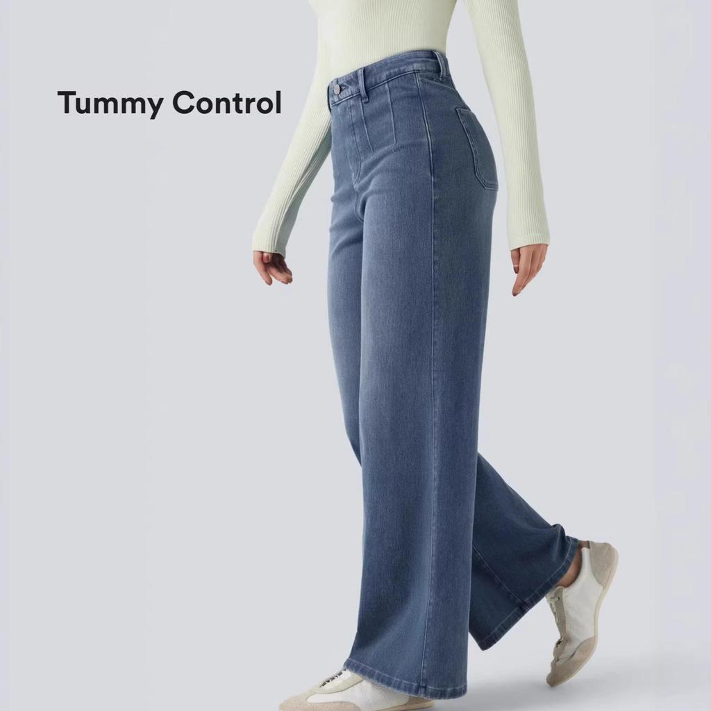 High Stretch Jeans Spring Autumn Casual Loose Artistic Straight Pants Vintage Streetwear Women Clothing High Waist Cargo Jeans