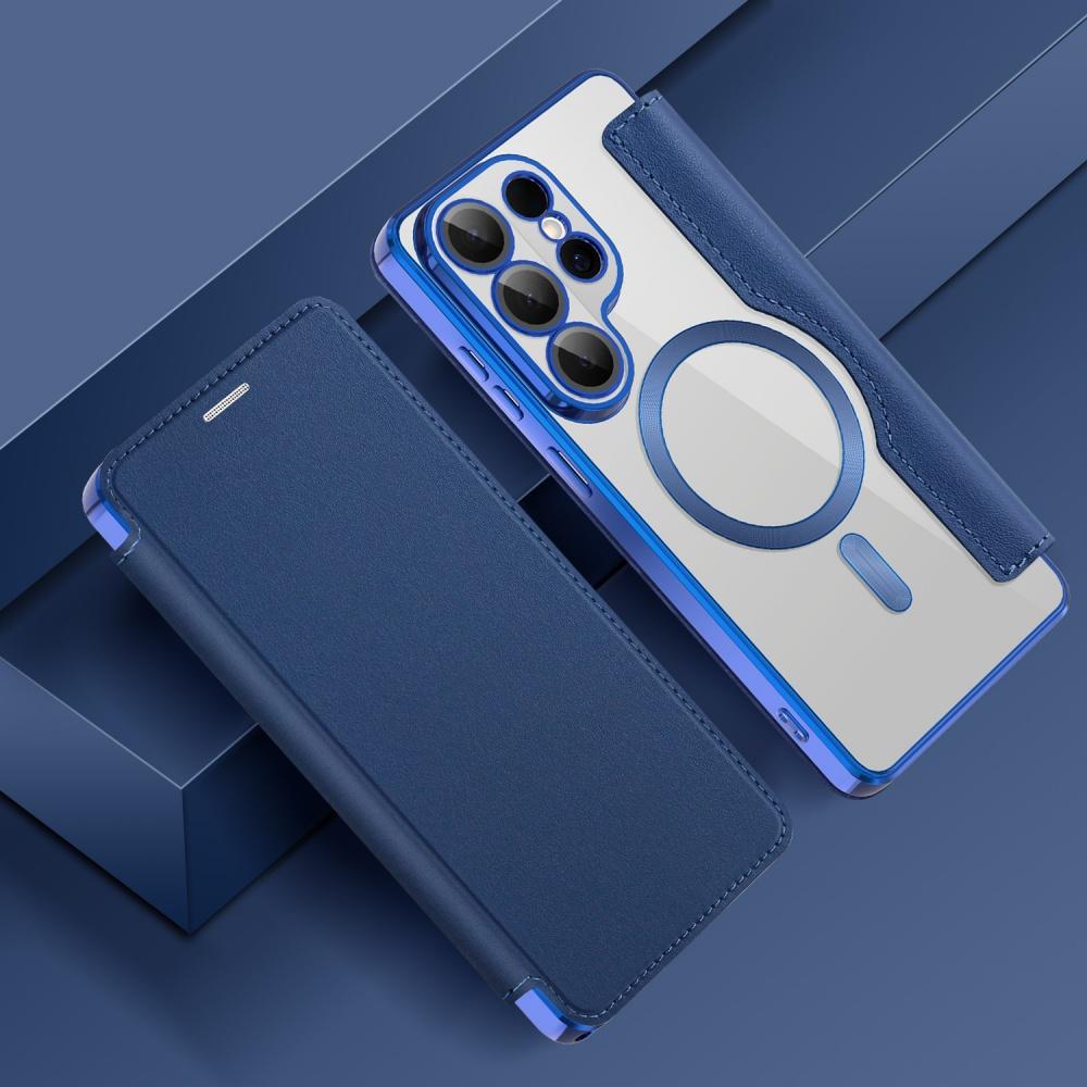 Leather Flip Phone Case for Samsung Galaxy S25 S26 Ultra Plus S25 FE Edge S24 S25 Ultra For Magsafe Card Wallet Mangnet Funda