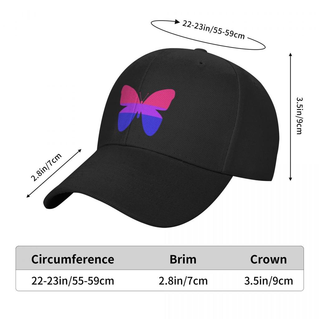 Bisexual Pride Butterfly Baseball Cap Trucker Hat Snapback Cap Wild Ball Hat Golf Hat Man Caps Women Men's