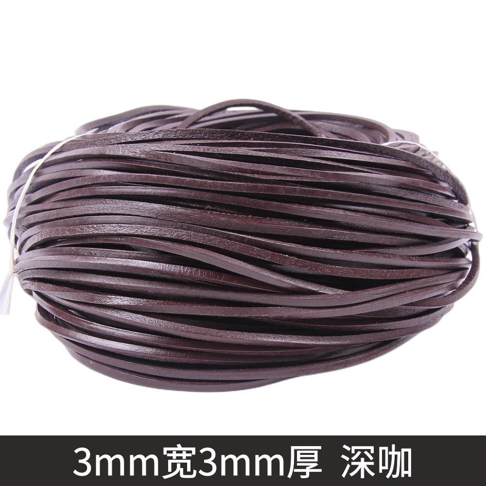 3Mm Cowhide Rope Square Cowhide Rope Diy Jewelry Accessories, Colored First-Layer Cowhide Rope, Cowhide Rope