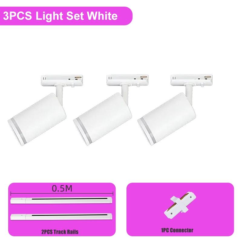 GU10 Track Light Set No Bulb Led Spotlight 110-265V Track Lighting Lamp Clothing Store Shop Kitchen Home Decor Indoor Lighting Fixture