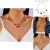 Bracelet Chaîne Pendentif Cœur d'Amour Cerise Avec Chaîne de Perles Pour Femmes Style Été