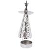 Spinning Candle Holder Rotating Candlestick Set for Romantic Wedding Christmas Party Silver