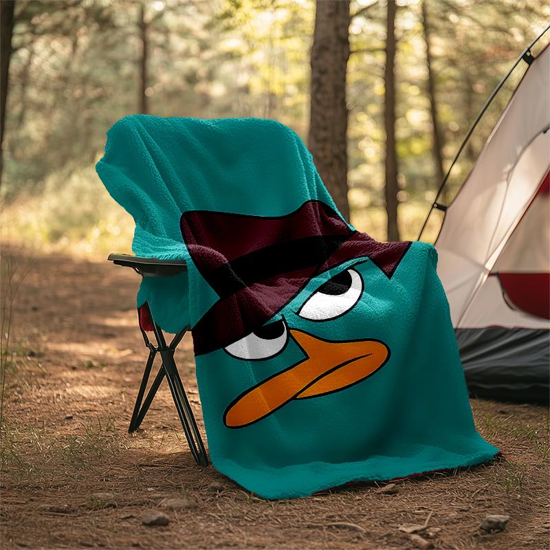 1 Stück Phineas und Ferb2 Thema Decke - Digitaldruck, Polyester, Gemütlich für alle Jahreszeiten, Perfekt für draußen und Reisen